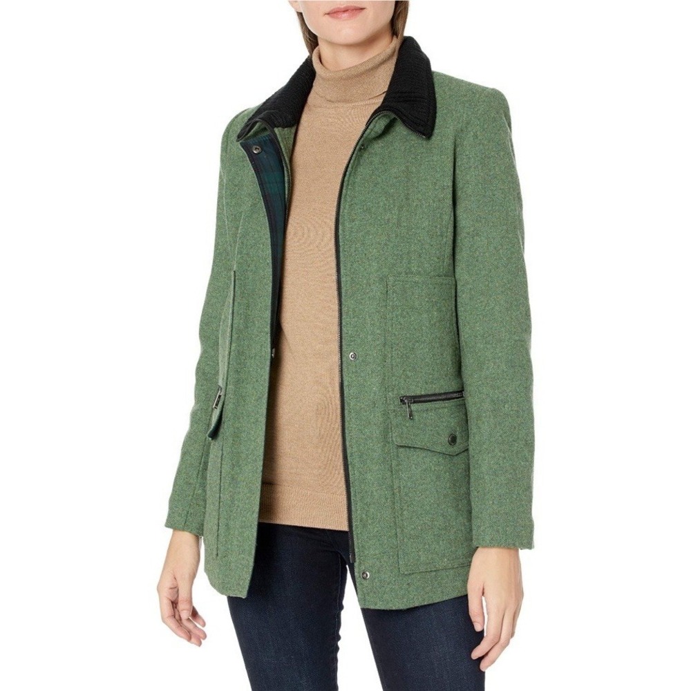 NWOT Pendleton Jacket Women's Sz 10 Green Wool Timberline Field Coat Lined